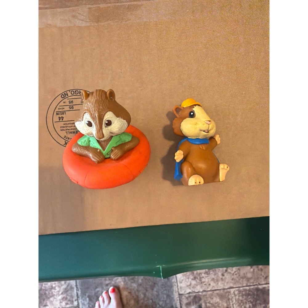 Vintage Alvin and the Chipmunks PVC Figures Lot Alvin Inner Tube Theodore 1980s